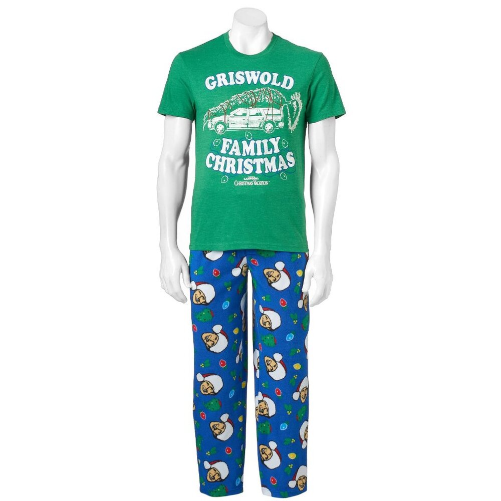 New! National Lampoon's Christmas Vacation Movie 2-pc Set Fleece Pants & T-Shirt